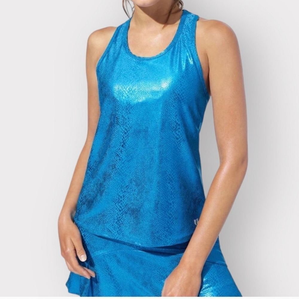 EleVen by Venus Williams Metallic Blue Tank Top
